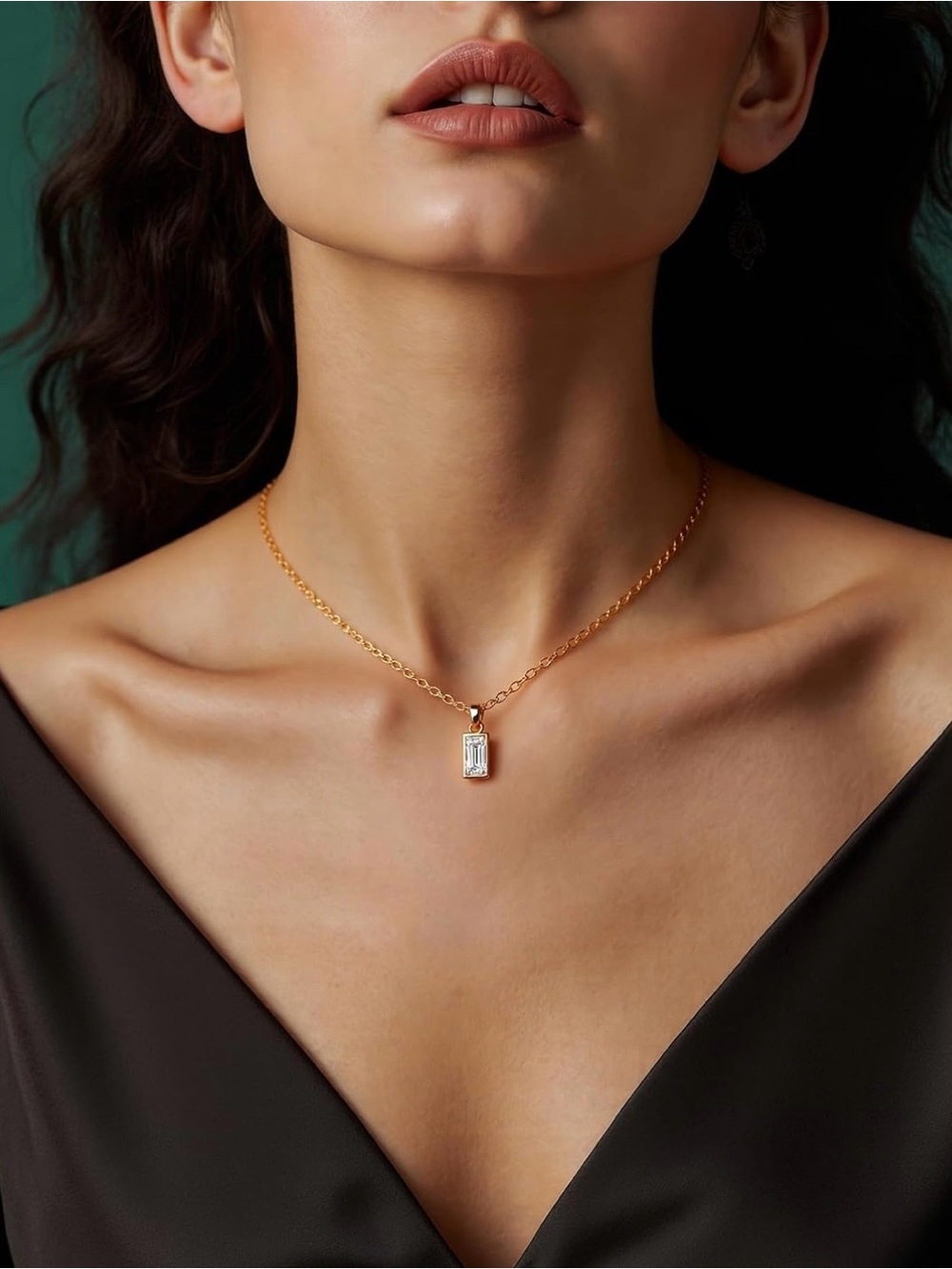 Brook & York Baguette Birthstone Necklace